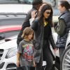 Kourtney Kardashian et sa fille Penelope Disick - Les Kardashians arrivent à la messe dominicale de K.West à Los Angeles, le 26 mai 2019.