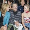 Vanessa Paradis, Jean-Paul Goude et Lily-Rose Depp au défilé de mode "Chanel", collection prêt-à-porter printemps-été 2016, au Grand Palais à Paris. Le 6 octobre 2015