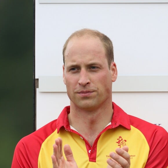 Le prince William, duc de Cambridge et le prince Harry participent au tournoi de polo "The Jerudong Park Trophy" au club de Cirencester et sortent vainqueur du match à Cirencester le 15 juillet 2017