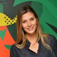 Camille Cerf (Miss France 2015) participe à l'animation "Smash Perrier" dans la cadre des Internationaux de France de Roland-Garros 2019. En lien avec le tournoi de Roland Garros, Perrier installe une tyrolienne sur la Tour Eiffel du 5 au 11 juin. Le Smash Perrier, c'est s'élancer depuis le deuxième étage de la Tour Eiffel et atterrir à Ecole Militaire une minute plus tard, en tyrolienne ! Comme un smash au tennis en somme, avec une vitesse moyenne de 90 km/h. Paris, le 29 mai 2019. © Ramsamy Veeren/Bestimage