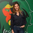 Camille Cerf (Miss France 2015) participe à l'animation "Smash Perrier" dans la cadre des Internationaux de France de Roland-Garros 2019. En lien avec le tournoi de Roland Garros, Perrier installe une tyrolienne sur la Tour Eiffel du 5 au 11 juin. Le Smash Perrier, c'est s'élancer depuis le deuxième étage de la Tour Eiffel et atterrir à Ecole Militaire une minute plus tard, en tyrolienne ! Comme un smash au tennis en somme, avec une vitesse moyenne de 90 km/h. Paris, le 29 mai 2019. © Ramsamy Veeren/Bestimage