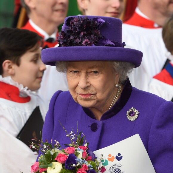 La reine Elisabeth II d'Angleterre - Départ des participants à la messe en l'honneur de la journée du Commonwealth à l'abbaye de Westminster à Londres le 11 mars 2019.