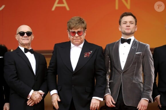 Bernie Taupin, Elton John (lunettes Gucci), Taron Egerton - Montée des marches du film "Rocketman" lors du 72e Festival International du Film de Cannes. Le 16 mai 2019 © Jacovides-Moreau / Bestimage