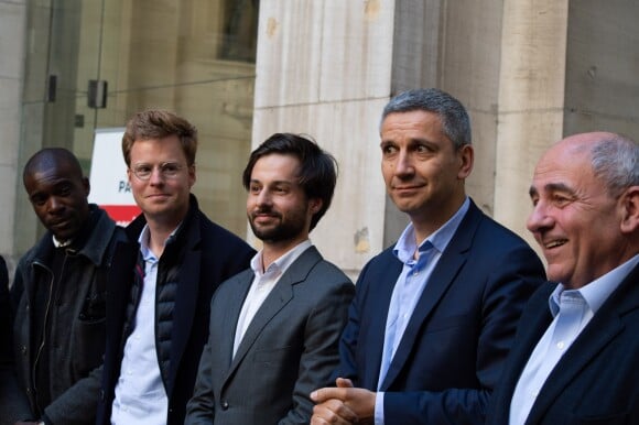 Les opérateurs de trottinettes électriques réunis à la mairie de Paris pour signer la charte de bonne conduite, le 13 mai 2019.