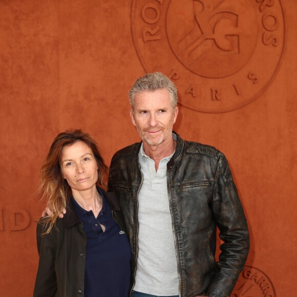 Denis Brogniart et sa femme Hortense Brogniart - Célébrités dans le village des internationaux de France de tennis de Roland Garros à Paris, France, le 6 juin 2019. © Jacovides-Moreau/Bestimage