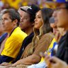 Jay-Z et Beyoncé assistent au troisième match de la finale de NBA opposant Golden State Warriors aux Toronto Raptors à l'Oracle Arena. Oakland, le 5 juin 2019.