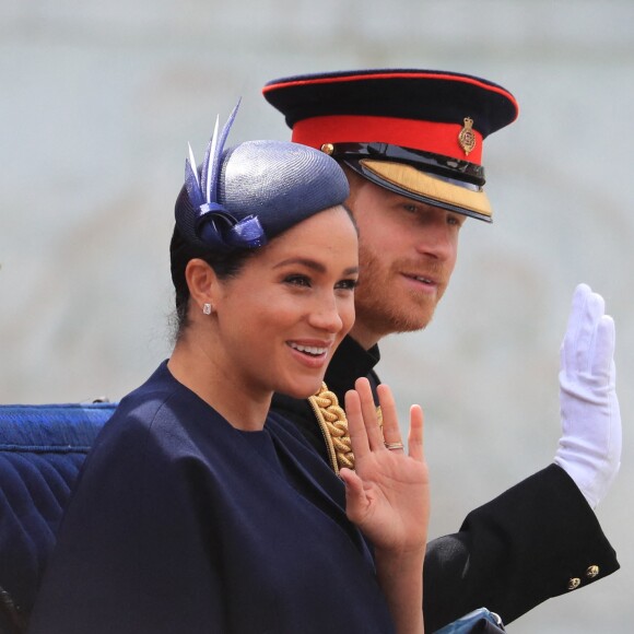 Meghan Markle, duchesse de Sussex, a fait une réapparition publique en plein congé maternité pour assister aux cérémonies de Trooping the Colour le 8 juin 2019 au palais de Buckingham, à Londres.