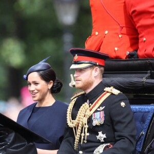 Meghan Markle, duchesse de Sussex, a fait une réapparition publique en plein congé maternité pour assister aux cérémonies de Trooping the Colour le 8 juin 2019 au palais de Buckingham, à Londres.