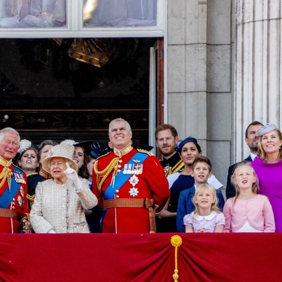 Meghan Markle, duchesse de Sussex, a fait une réapparition publique en plein congé maternité pour assister aux cérémonies de Trooping the Colour le 8 juin 2019 au palais de Buckingham, à Londres.