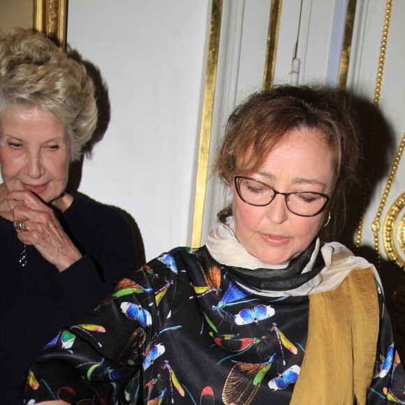 Exclusif - Danièle Gilbert, Catherine Frot et Jordan de Luxe - Dîner privé chez Pierre-Jean Chalençon au palais Vivienne à Paris, France, le 7 juin 2019. © Philippe Baldini/Bestimage