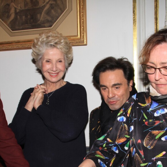 Exclusif - Yves Lecoq, Danièle Gilbert, Frédéric Longbois et Catherine Frot - Dîner privé chez Pierre-Jean Chalençon au palais Vivienne à Paris, France, le 7 juin 2019. © Philippe Baldini/Bestimage