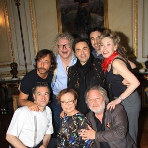 Exclusif - Le chef Jean-Pierre Jacquin, Catherine Frot, Gilles, Pierre-Jean Chalençon, Frédéric Longbois, Jordan de Luxe et Grace de Capitani - Dîner privé chez Pierre-Jean Chalençon au palais Vivienne à Paris, France, le 7 juin 2019. © Philippe Baldini/Bestimage