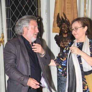 Exclusif - Catherine Frot et Gilbert - Dîner privé chez Pierre-Jean Chalençon au palais Vivienne à Paris, France, le 7 juin 2019. © Philippe Baldini/Bestimage