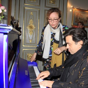 Exclusif - Frédéric Longbois et Catherine Frot - Dîner privé chez Pierre-Jean Chalençon au palais Vivienne à Paris, France, le 7 juin 2019. © Philippe Baldini/Bestimage