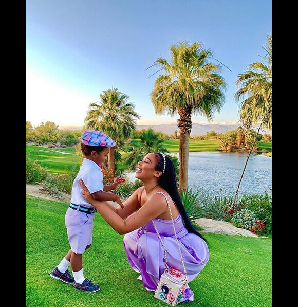 Jordan Craig et son fils Prince, né de sa précédente relation avec Tristan Thompson. 2019.