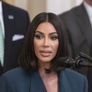 Kim Kardashian défend le projet "Second Chance Hiring" à la Maison Blanche, en présence du président Donald Trump. Washington, DC, le 13 juin 2019.