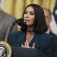 Kim Kardashian défend le projet "Second Chance Hiring" à la Maison Blanche, en présence du président Donald Trump. Washington, DC, le 13 juin 2019.