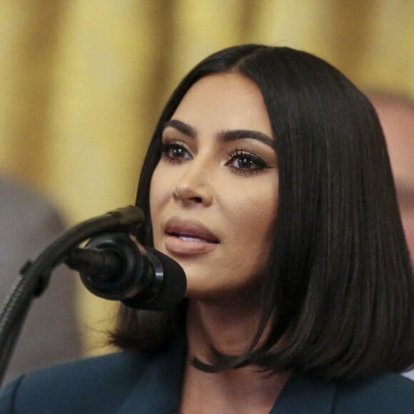 Kim Kardashian défend le projet "Second Chance Hiring" à la Maison Blanche, en présence du président Donald Trump. Washington, DC, le 13 juin 2019.