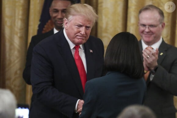 Kim Kardashian défend le projet "Second Chance Hiring" à la Maison Blanche, en présence du président Donald Trump. Washington, DC, le 13 juin 2019.