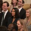 Jared Kushner, Kim Kardashian et Ivanka Trump à la Maison Blanche. Washington, DC, le 13 juin 2019.