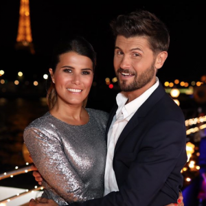 Karine Ferri, magnifique, et Christophe Beaugrand, le 18 juin 2019 à Paris.