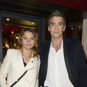 Xavier de Moulins et sa femme Anais Bouton (directrice des programmes de Paris Premiere) - Soirée "Stars et Saveurs" à l'occasion de la nouvelle carte élaborée par le chef Pierre Gagnaire au Fouquet's à Paris le 12 octobre 2015