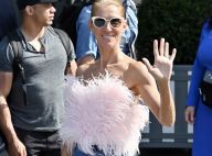 Céline Dion à Paris : top à plumes et combi moulante par 40 degrés