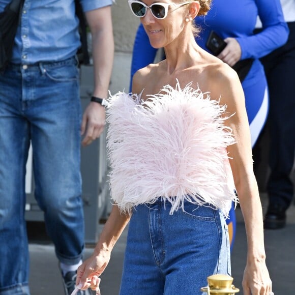 Céline Dion à la sortie de l'hôtel Crillon à Paris. Le 28 juin 2019