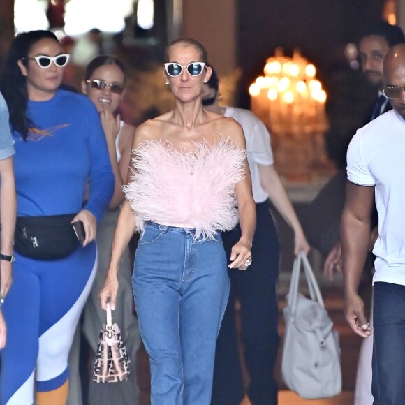 Céline Dion à la sortie de l'hôtel Crillon à Paris. Le 28 juin 2019