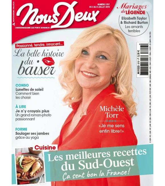 Michèle Torr en couverture de "Nous Deux"- Juillet 2019.