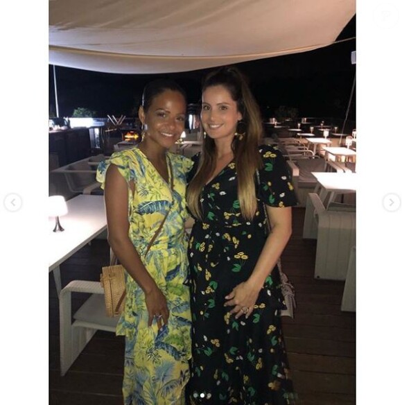 Christina Milian et Marine Lloris lors d'une soirée à Ramatuelle, le 5 juillet 2019.