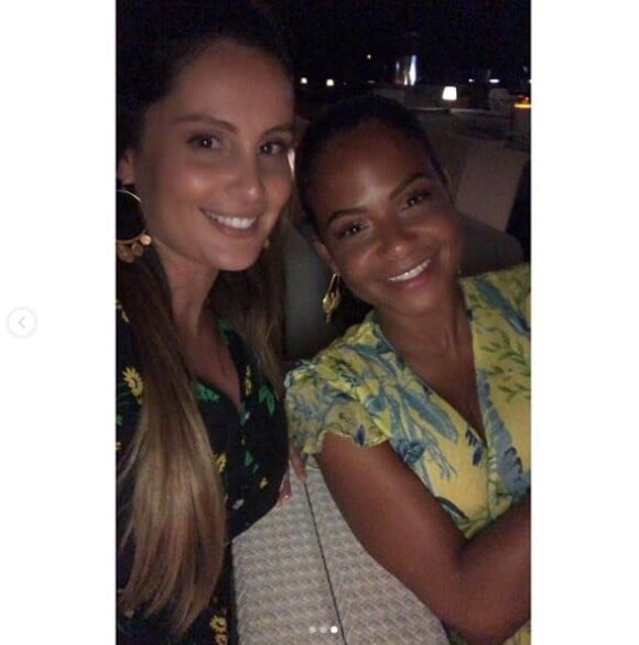 Marine Lloris et Christina Milian lors d'une soirée à Ramatuelle, le 5 juillet 2019.