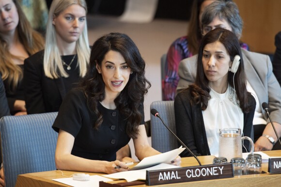 Amal Clooney, Nadia Murad - Conférence "Women and peace and security: Sexual vialence in conflict" aux Nations Unies à New York. Le 23 avril 2019