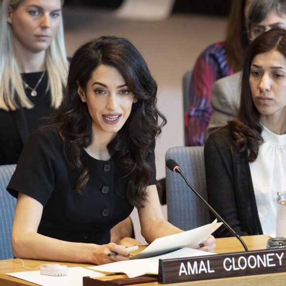 Amal Clooney, Nadia Murad - Conférence "Women and peace and security: Sexual vialence in conflict" aux Nations Unies à New York. Le 23 avril 2019