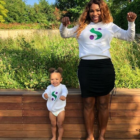 Serena Williams et sa fille Alexis Jr. Juillet 2019.