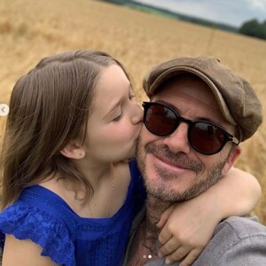 David Beckham et sa fille Harper. Juillet 2019.