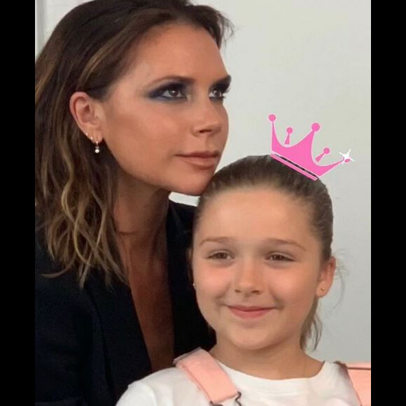 Victoria Beckham et sa fille Harper. Juillet 2019.