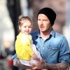 David Beckham et sa fille Harper Seven à Londres, le 24 avril 2013.