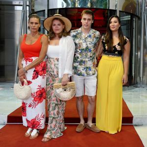 La princesse Stéphanie de Monaco, Camille Gottlieb, Louis Ducruet et Marie Chevallier  - Traditionnelle soirée au profit de Fight Aids Monaco, dans la salle des Etoiles du Sporting à Monaco le 13 juillet 2019. Cette année, l'association de la princesse Stéphanie de Monaco, fête ses 15 ans. C'est le célèbre groupe américain The Beach Boys, tout droit venu de Californie, qui assure le Show au profit de l'association. Les membres de la famille princière, le prince Albert II de Monaco en tête, ainsi que l'ensemble du public, n'ont pas hésité à se mettre en mode "Beach Boys". © Bruno Bebert/Bestimage