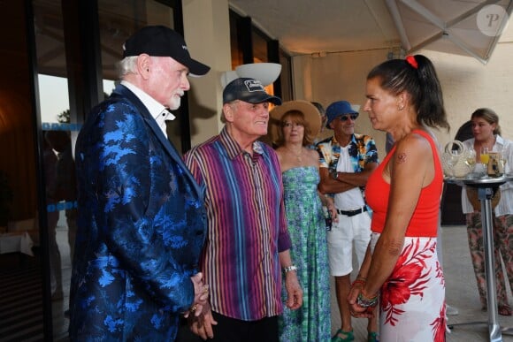 Mike Love, Brian Wilson et la princesse Stéphanie de Monaco  - Traditionnelle soirée au profit de Fight Aids Monaco, dans la salle des Etoiles du Sporting à Monaco le 13 juillet 2019. Cette année, l'association de la princesse Stéphanie de Monaco, fête ses 15 ans. C'est le célèbre groupe américain The Beach Boys, tout droit venu de Californie, qui assure le Show au profit de l'association. Les membres de la famille princière, le prince Albert II de Monaco en tête, ainsi que l'ensemble du public, n'ont pas hésité à se mettre en mode "Beach Boys". © Bruno Bebert/Bestimage