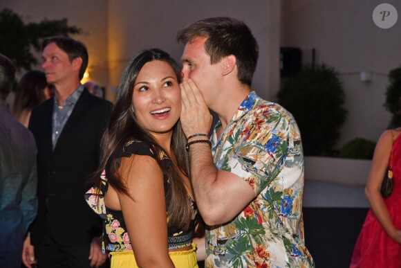 Louis Ducruet et Marie Chevallier, sa future épouse  - Traditionnelle soirée au profit de Fight Aids Monaco, dans la salle des Etoiles du Sporting à Monaco le 13 juillet 2019. Cette année, l'association de la princesse Stéphanie de Monaco, fête ses 15 ans. C'est le célèbre groupe américain The Beach Boys, tout droit venu de Californie, qui assure le Show au profit de l'association. Les membres de la famille princière, le prince Albert II de Monaco en tête, ainsi que l'ensemble du public, n'ont pas hésité à se mettre en mode "Beach Boys". © Bruno Bebert/Bestimage