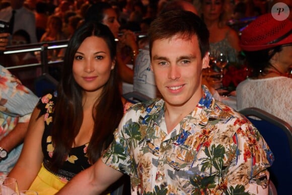 Louis Ducruet et Marie Chevallier, sa future épouse  - Traditionnelle soirée au profit de Fight Aids Monaco, dans la salle des Etoiles du Sporting à Monaco le 13 juillet 2019. Cette année, l'association de la princesse Stéphanie de Monaco, fête ses 15 ans. C'est le célèbre groupe américain The Beach Boys, tout droit venu de Californie, qui assure le Show au profit de l'association. Les membres de la famille princière, le prince Albert II de Monaco en tête, ainsi que l'ensemble du public, n'ont pas hésité à se mettre en mode "Beach Boys". © Bruno Bebert/Bestimage