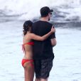 Exclusif - Cory Monteith et Lea Michele sur la plage a Hawaii, le 1er janvier 2013.