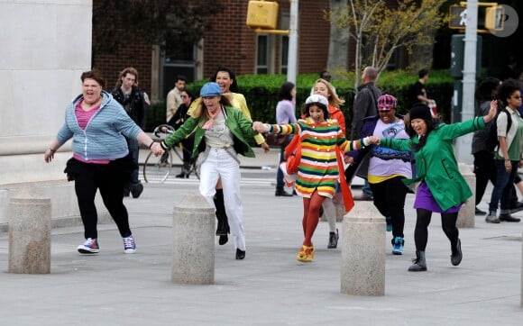 Tournage de Glee à New York, le 29 avril 2011.