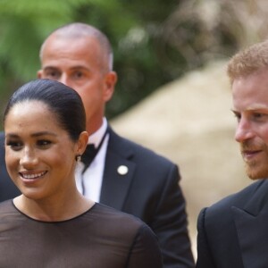 Le prince Harry, duc de Sussex, et Meghan Markle, duchesse de Sussex, à la première du film "Le Roi Lion" au cinéma Odeon Luxe Leicester Square à Londres, le 14 juillet 2019.