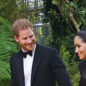 Le prince Harry, duc de Sussex, et Meghan Markle, duchesse de Sussex, à la première du film "Le Roi Lion" au cinéma Odeon Luxe Leicester Square à Londres, le 14 juillet 2019.