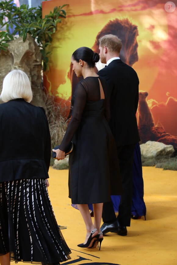 Le prince Harry, duc de Sussex, et Meghan Markle, duchesse de Sussex, à la première du film "Le Roi Lion" au cinéma Odeon Luxe Leicester Square à Londres, le 14 juillet 2019.