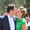 Christian Estrosi, le maire de Nice, et sa femme Laura Tenoudji - Christian Estrosi, le maire de Nice, et sa femme Laura Tenoudji ont fêté en famille le 1er mai dans les jardins de Cimiez pour la Fête des Mai à Nice, le 1er mai 2019.