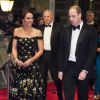Kate Middleton, en robe Alexander McQueen, à la cérémonie des British Academy Film Awards (BAFTA) au Royal Albert Hall à Londres, le 12 février 2017.