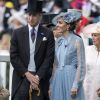 Kate Middleton (en robe bleue Elie Saab) et le prince William - La famille royale britannique et les souverains néerlandais lors de la première journée des courses d'Ascot 2019, à Ascot, Royaume Uni, le 18 juin 2019.